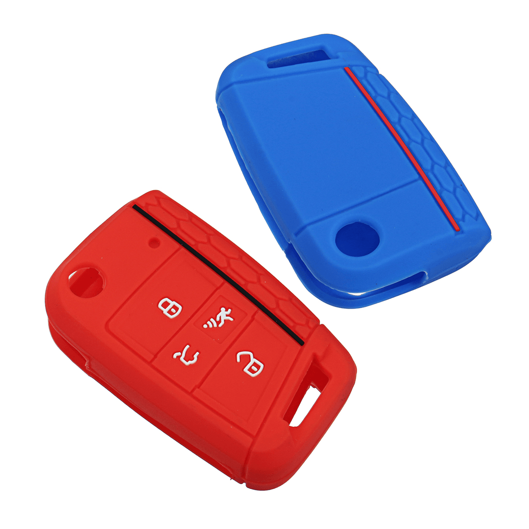 4 Buttons Silicone Car Key Case Three-Dimensional Texture - MRSLM