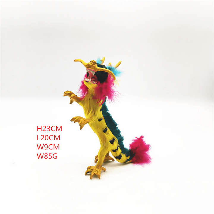 Simulation Animal Series Feather Zodiac Dragon Doll - MRSLM