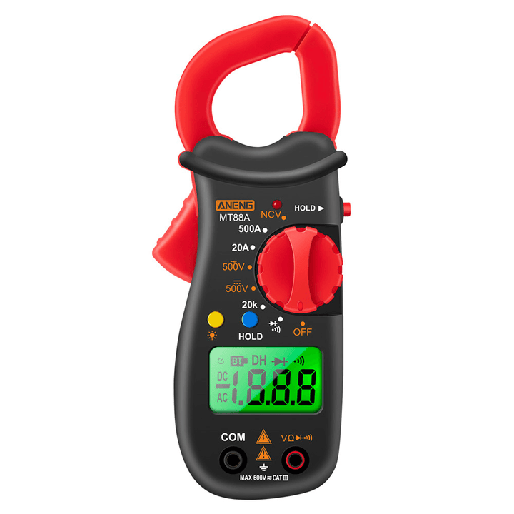 ANENG MT88 1999 Digital Clamp Multimeter Meter 1999 Counts 500A AC Current AC DC Voltage NCV Test with Backlight - MRSLM