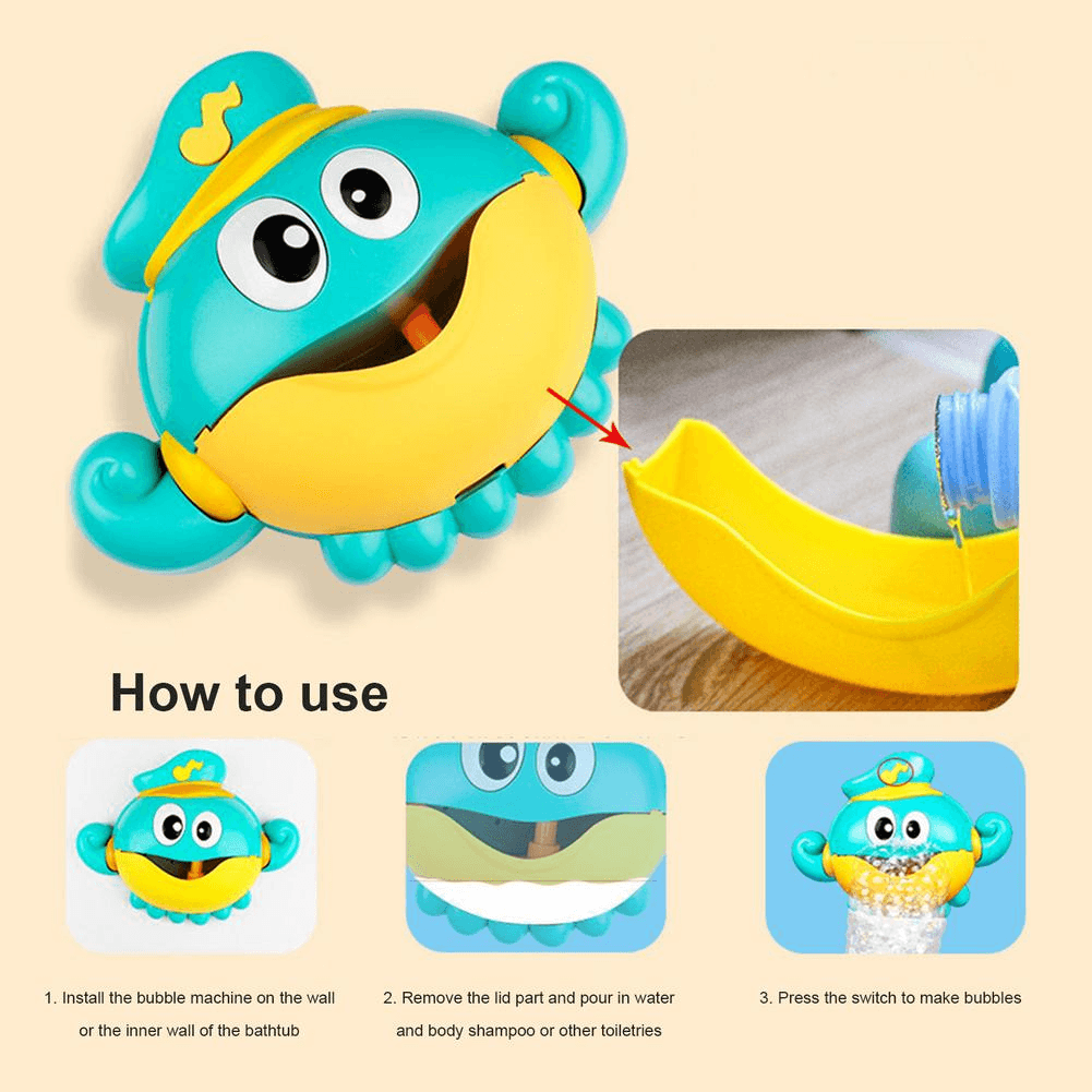 Baby Bath Automatic Bubble Blower Octopus Music Toy - MRSLM