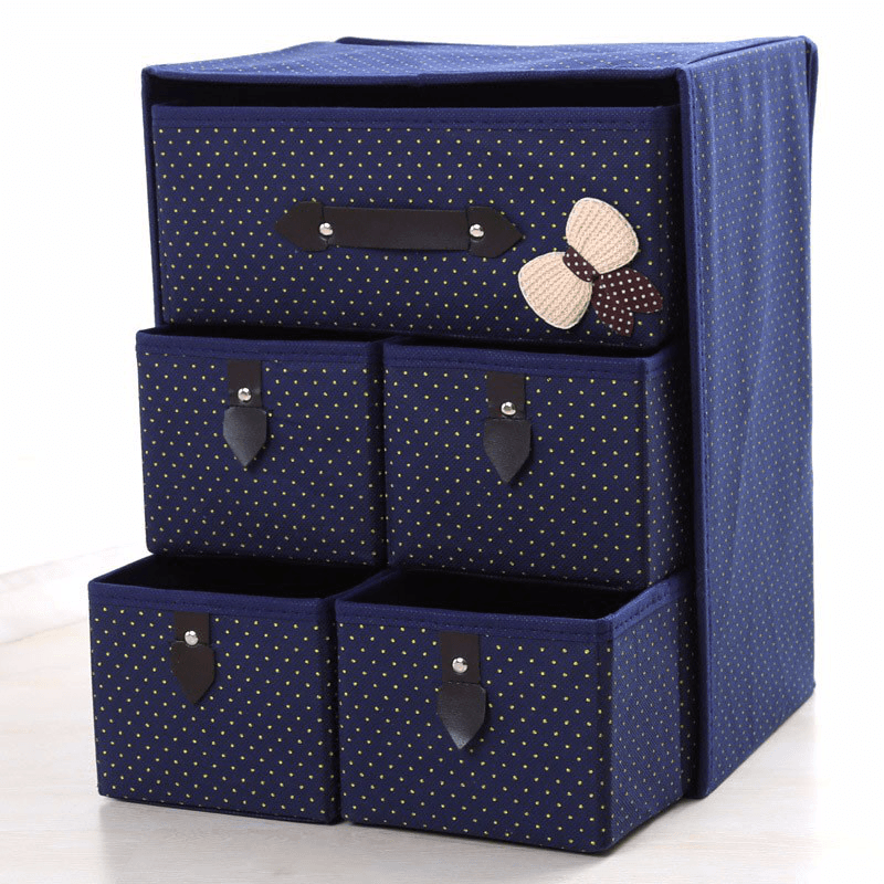 Three Layer Storage Box Five Drawer Non-Woven Underwear Cosmetic Makeup Sundries Organizer - MRSLM