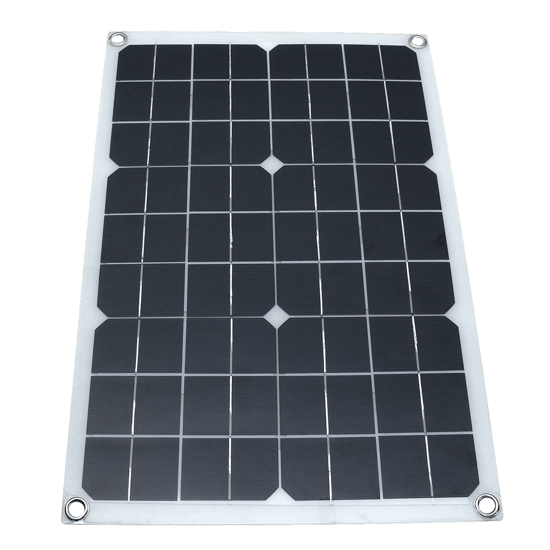 True 20W Solar Panel 12V/5V DC USB Solar Power Panel 4 Heads Monocrystalline - MRSLM