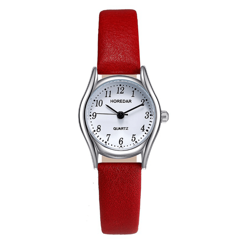 HOREDAR 3079 Retro Style Women Wrist Watch Small Dial Leather Strap Quartz Watches - MRSLM