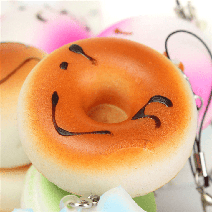 20PCS Random Medium Mini Squishy Soft Panda Bread Cake Buns Phone Straps - MRSLM