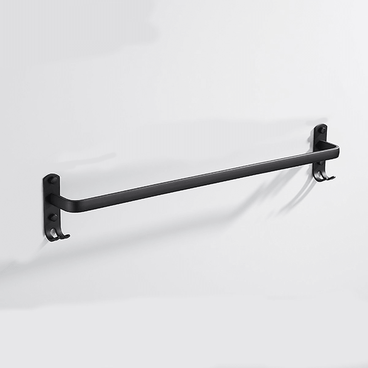 Towel Hanger Wall Mounted 30-50 CM Towel Rack Bathroom Aluminum Black Towel Bar - MRSLM