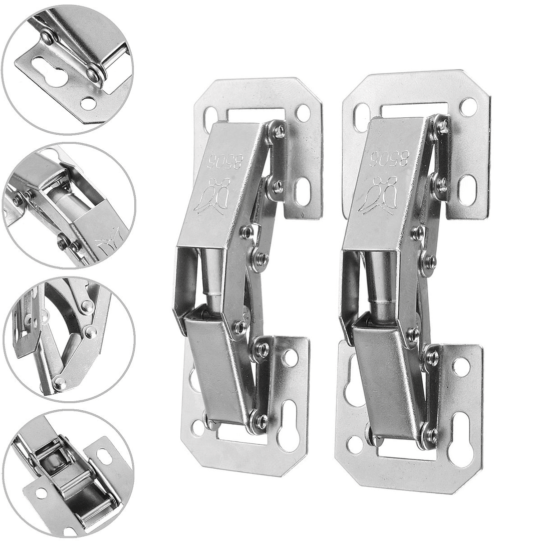 2Pcs Cabinet Bridge Hinge Cupboard Door Hinge 90° Easy Mount Concealed Cabinet Kitchen Cupboard Sprung Door Drawer Hinges - MRSLM