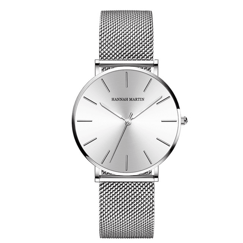 Hannah Martin CC36 Simple Women Watch Elegant Metal Case Stainless Steel Strap Female Quartz Watch - MRSLM