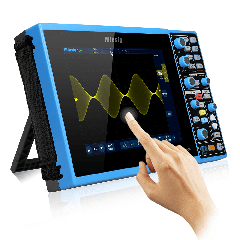 Micsig STO2202C Dual Channel Smart Digital Oscilloscope 200Mhz 2Gsa/S 280Mpts Storage Depth Handheld Oscilloscope - MRSLM