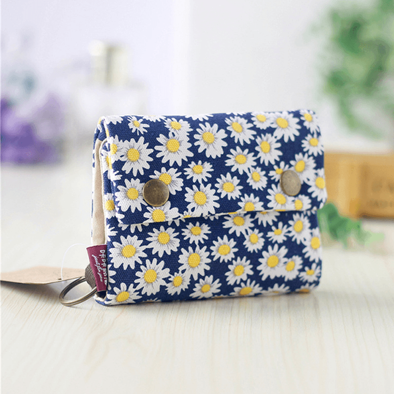 Women Handmade Three-Fold Purse Denim Wallet Casual Multi-Pockets Card Holder - MRSLM