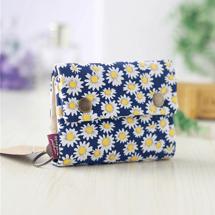 Women Handmade Three-Fold Purse Denim Wallet Casual Multi-Pockets Card Holder - MRSLM