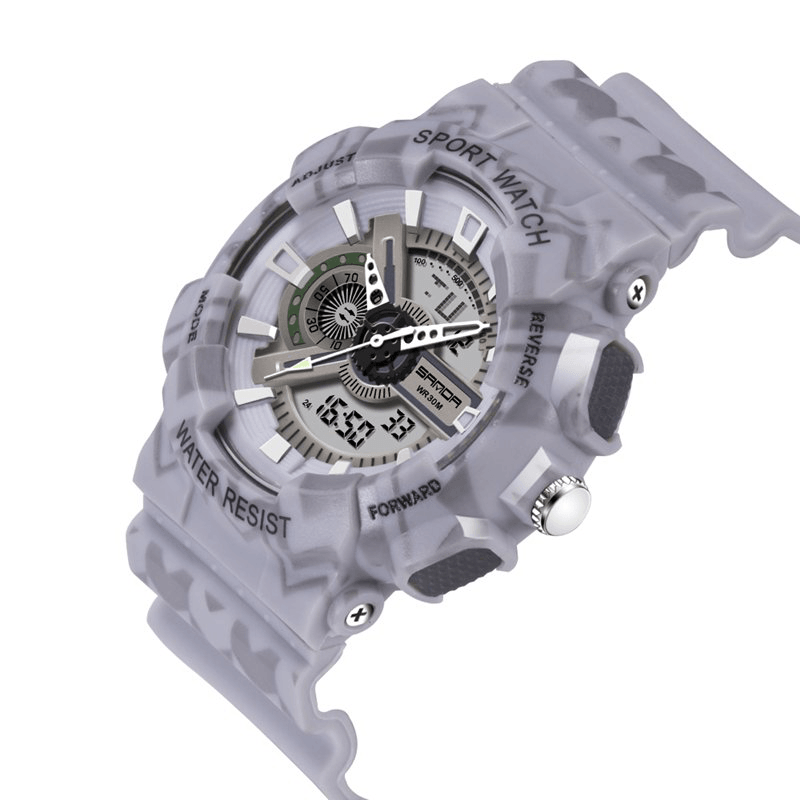 SANDA 999 Digital Watch Male Sport Waterproof Stopwatch Outdoor Dual Display Wrist Watch - MRSLM