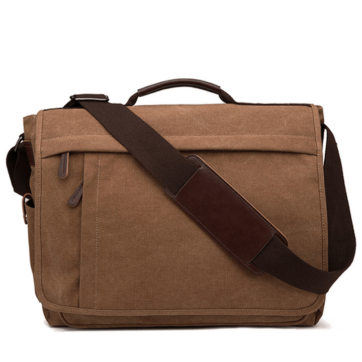 Large Capacity Canvas Business Laptop Bag Shoulder Bag Crossbody Bag for Men - MRSLM