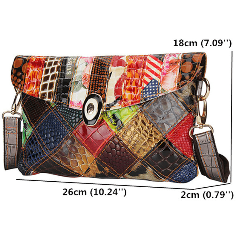 Women Contrast Color Shoulder Bags Ladies Vintage Crossbody Bags Elegant Messenger Bags - MRSLM