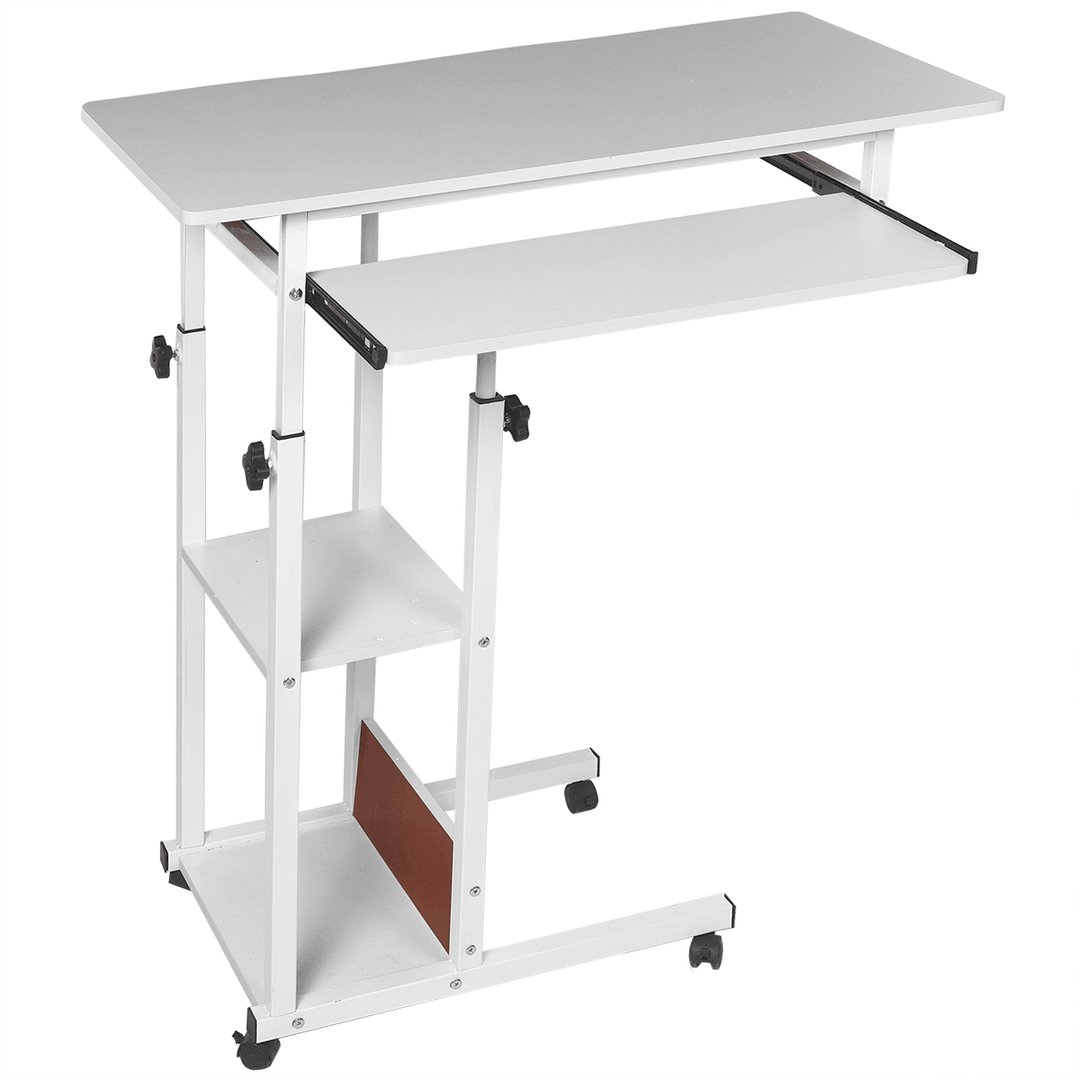 Office Laptop Desk Rolling Adjustable Portable Table Cart Computer Mobile Stand for Home Office - MRSLM