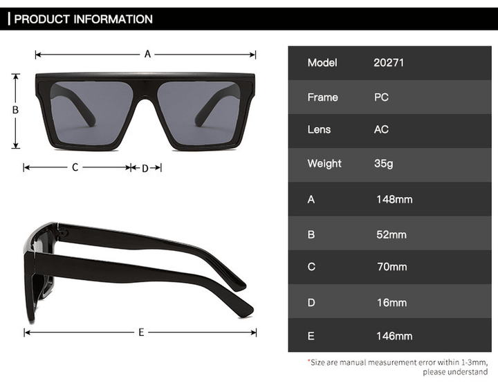 Square Fashion Sunglasses Gradient Catwalk Outdoor Trend Sunglasses - MRSLM