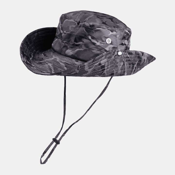 Men Camouflage 360 Degree Protection Wide Brim Outdoor Fishing Climbing UV Protection Waterproof Breathable Bucket Hat - MRSLM