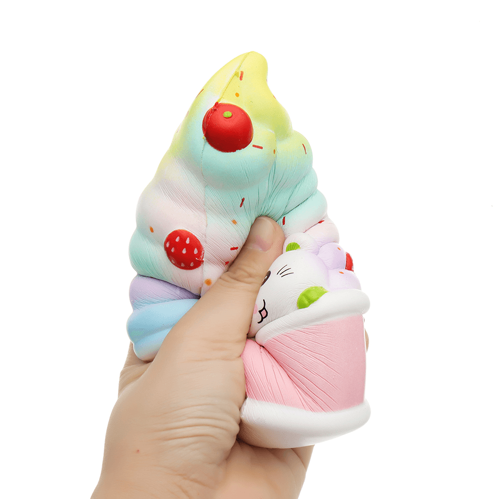 Leilei Cat Ice Cream Squishy 12CM Slow Rising with Packaging Collection Gift Soft Toy - MRSLM