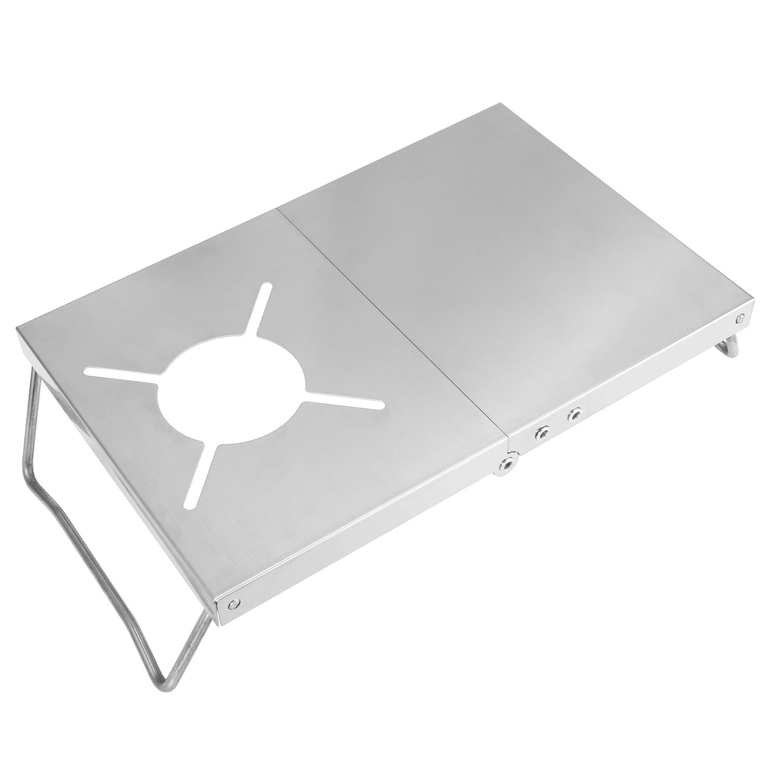 Ipree® Stainless Steel Camping Stove Bracket Heat Insulation Table Gas Furnace Folding Cooker Table Stove Accessories - MRSLM