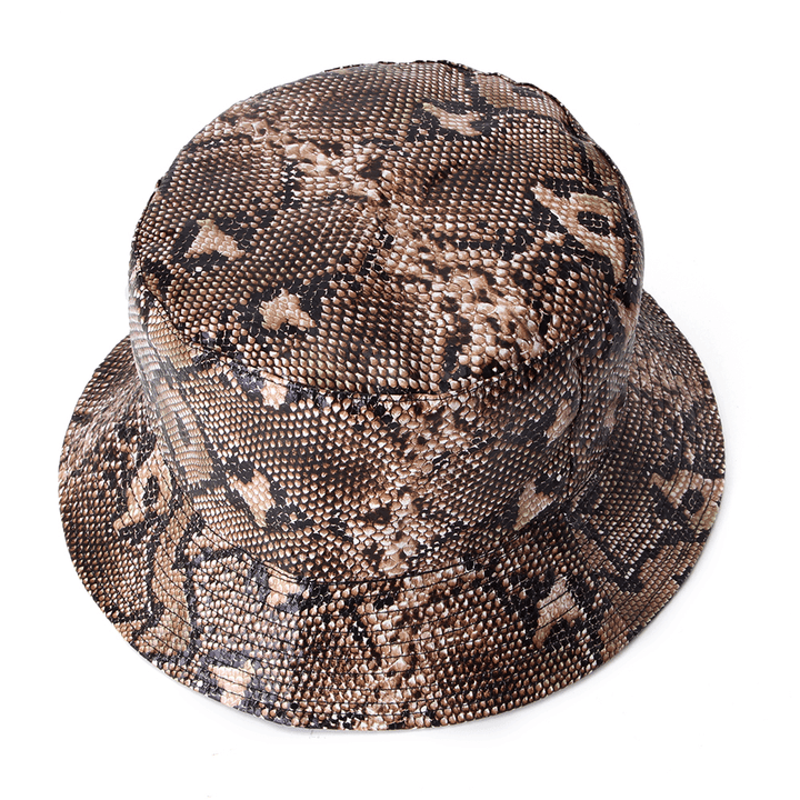 Unisex Snake Pattern Bucket Hat Double-Sided Bucket Hat Wearable Sun Shade Fisherman Hat - MRSLM