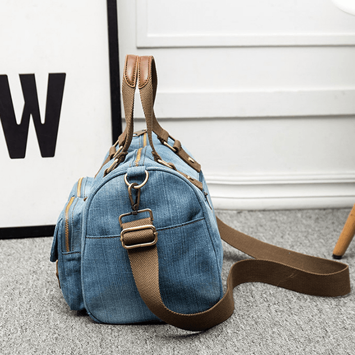 Women Denim Travel Large Capacity Handbag Casual Crossbody Bag - MRSLM