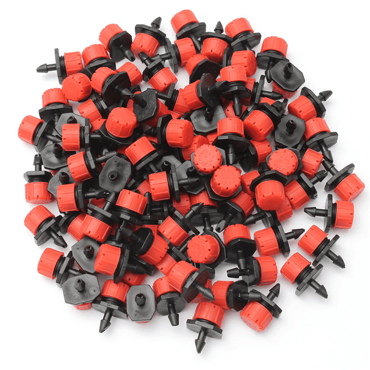 100Pcs Adjustable Micro Drip Irrigation Watering Anti-Clogging Emitter Dripper Watering System Automatic Hose Kits Connector - MRSLM