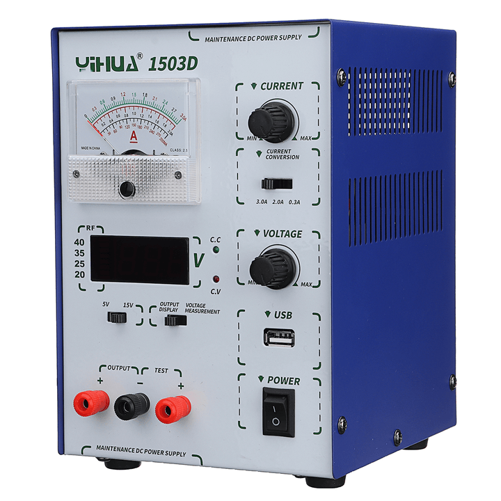 YIHUA 1503D 15V 3A 110V/220V Precision Variable Dual Digital DC Power Supply Lab Test - MRSLM