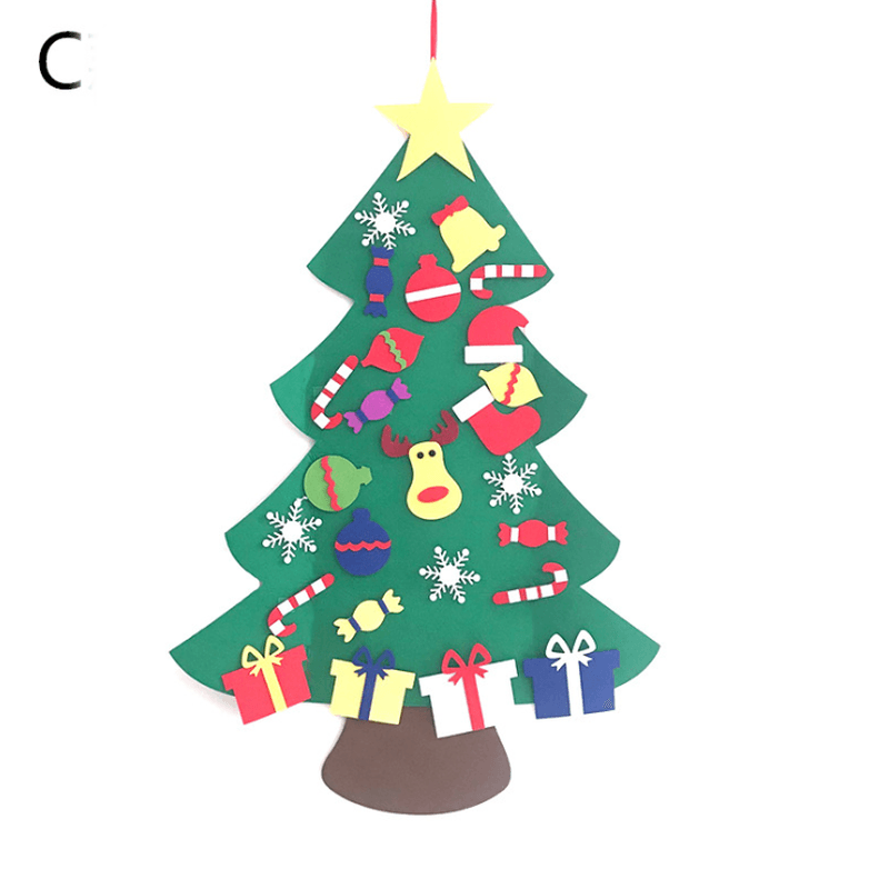 DIY Felt Christmas Tree with Glitter Ornaments Freely Paste Wall Hanging Christmas Trees Christmas Decorations Felt New Year Gift DIY Christmas Tree Kit - MRSLM