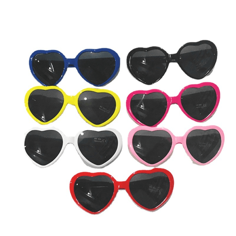 Love Heart Shaped Effects Glasses Watch the Lights Change to Heart Shape at Night Diffraction Glasses Women Fashion Sunglasses - MRSLM