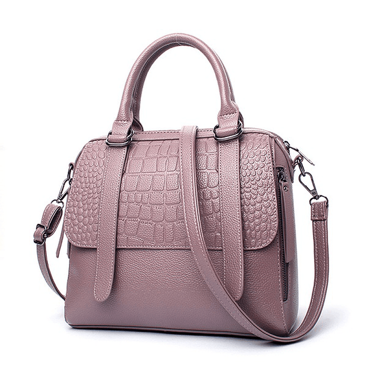 Women High Quality PU Leather Functional Capacity Handbag Shoulder Bag - MRSLM