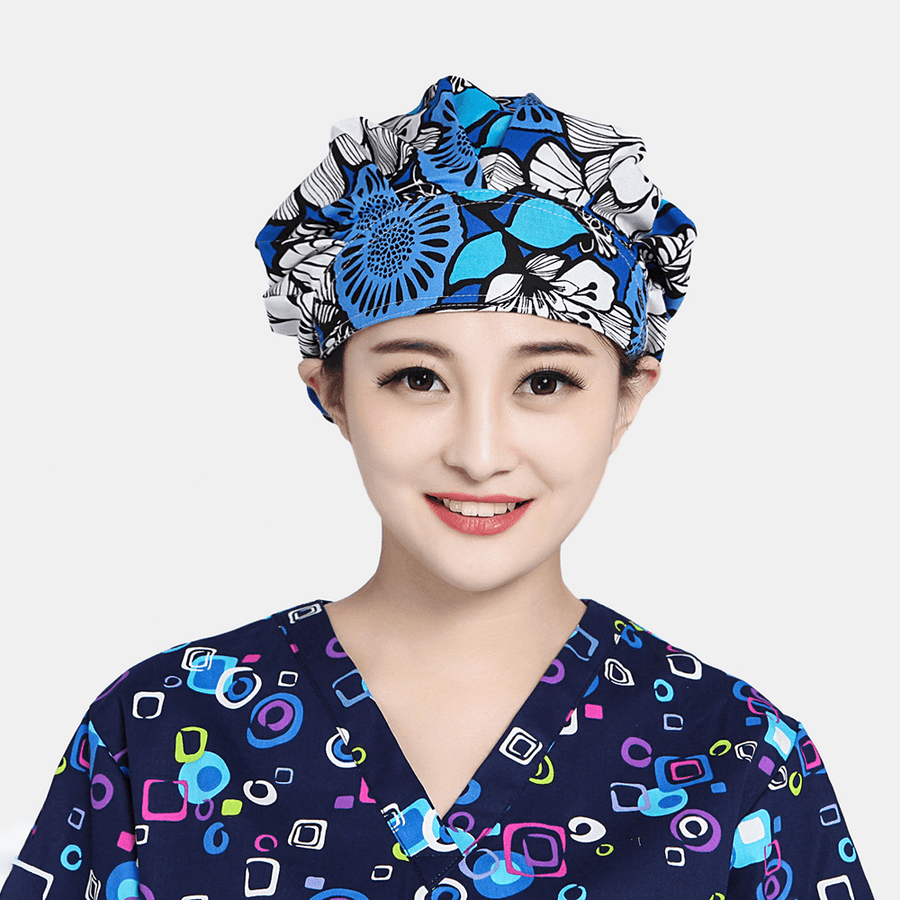 Cotton Printed Fluffy Cap Surgical Cap Scrub Caps Textile Dust Cap - MRSLM