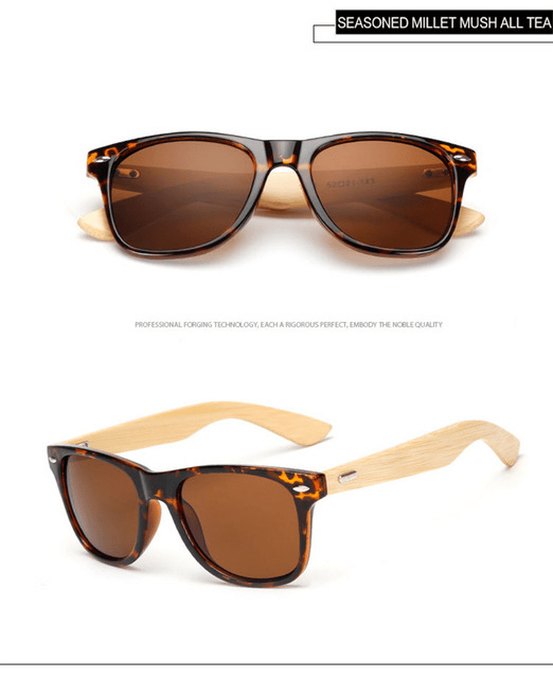 Wood Bamboo Sunlasses for Women Men Wooden Sun Lasses - MRSLM