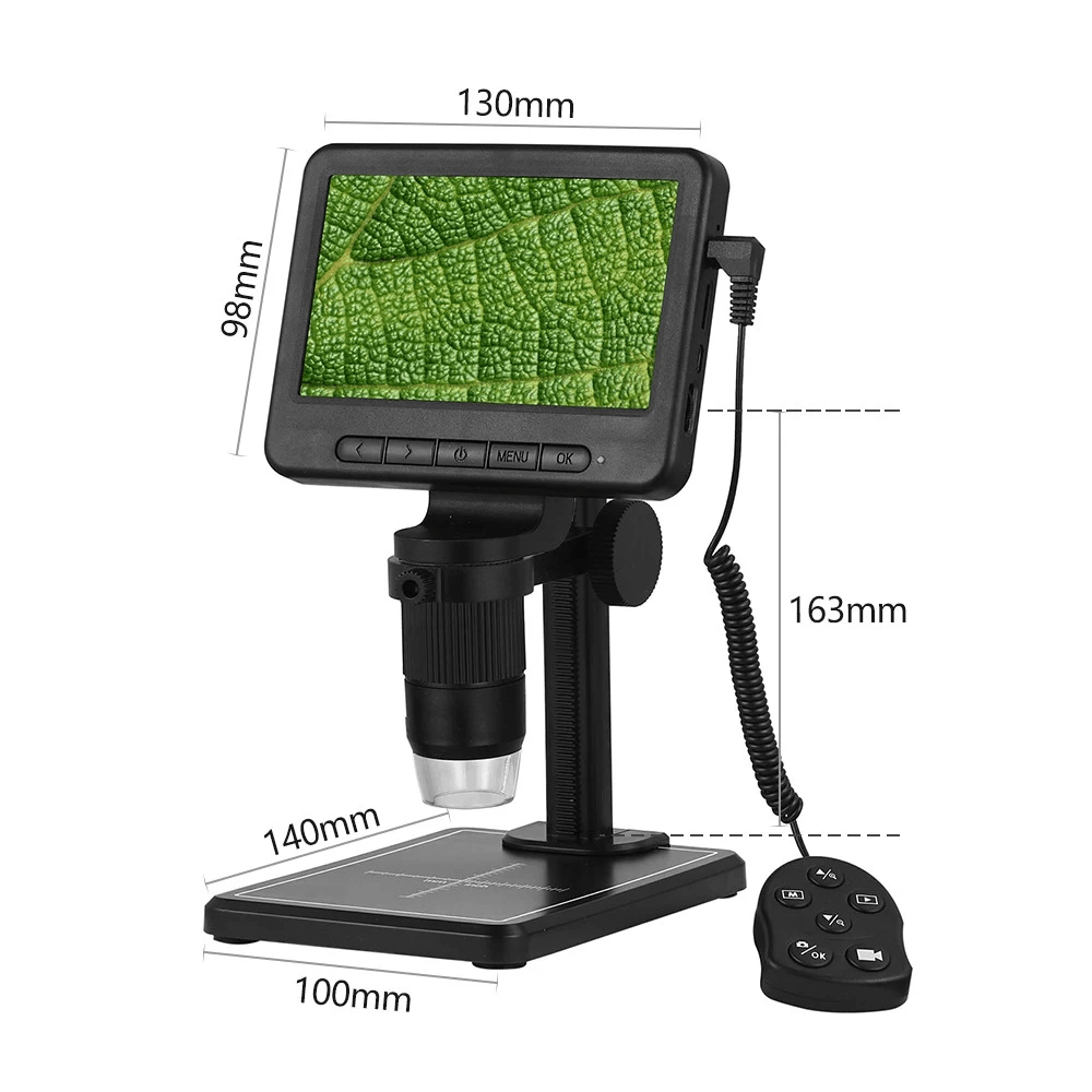 5 Inch 1920*1080 LCD Wifi Digital Microscope 500X-1000X Wireless USB Microscope Camera Industrial Maintenance with Plastic Bracket - MRSLM