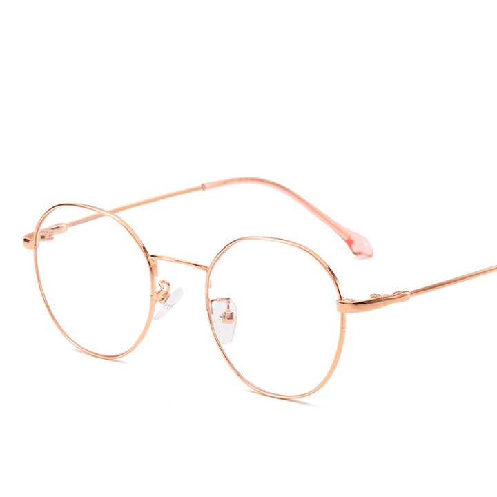 Literary Style Flat Mirror Metal Frame Open-Ball Elliptic Glasses 3447 for Men and Women - MRSLM