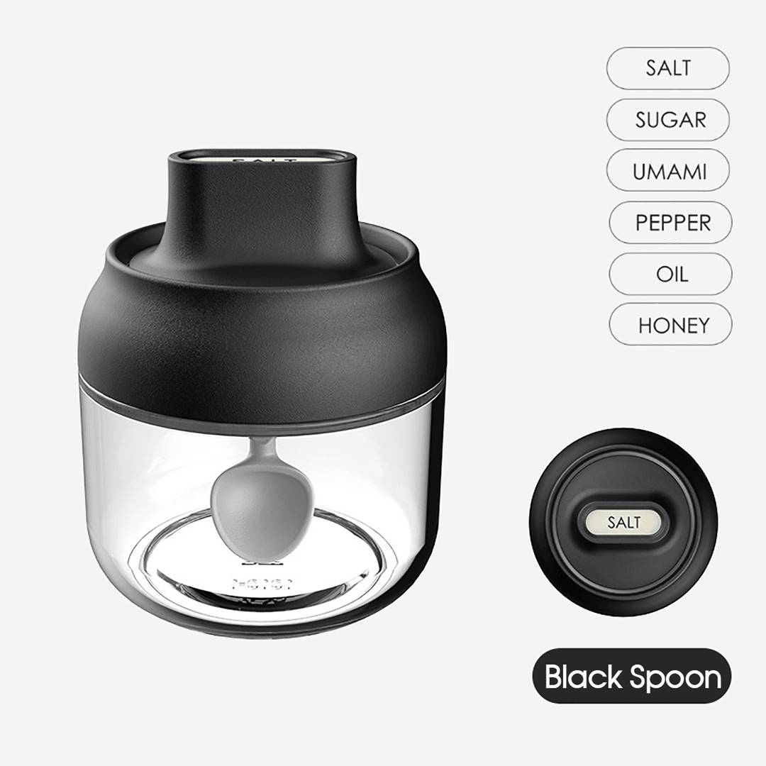 280ML 2-In-1 Glass Spice Jars Large Capacity Kitchen Seasoning Organizer Airtight Leakproof Herbs Bottle with Label Paper - MRSLM