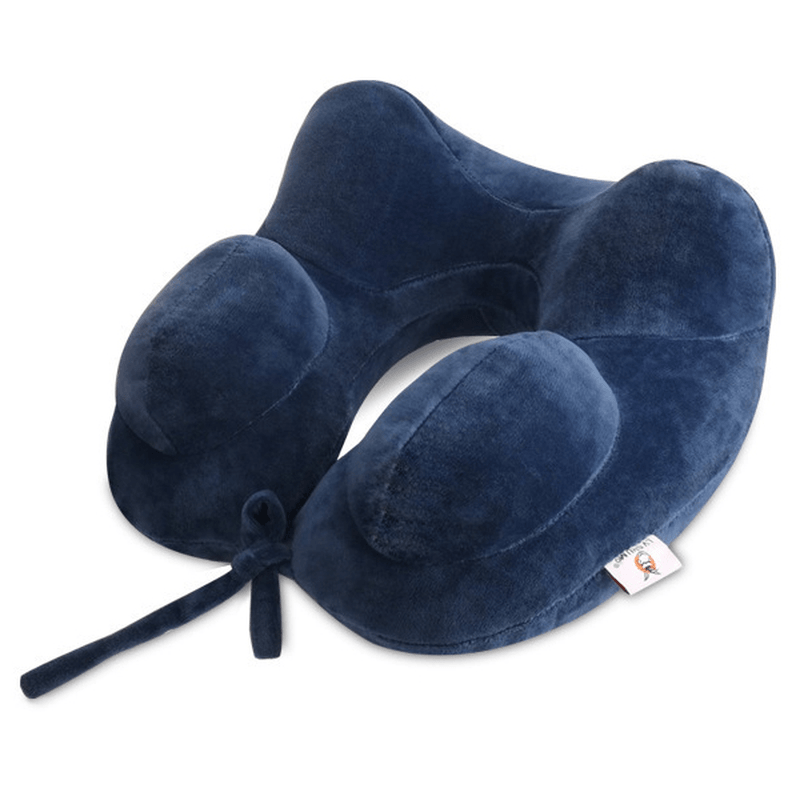 Ipree® Inflatable U Shape Cotton Neck Pillow Headrest Cushion Travel Airplane Sleep Rest - MRSLM