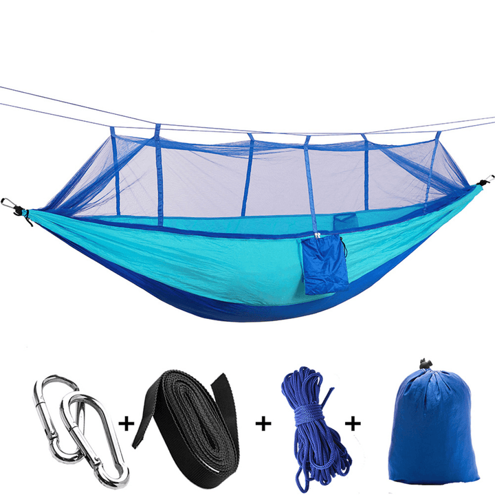 260X140Cm Outdoor Double Camping Hammock Hanging Swing Bed with Mosquito Net - MRSLM