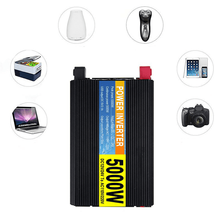 5000W Car Power Pure Sine Wave Car Inverter DC 12V/24V to AC220V~240V - MRSLM