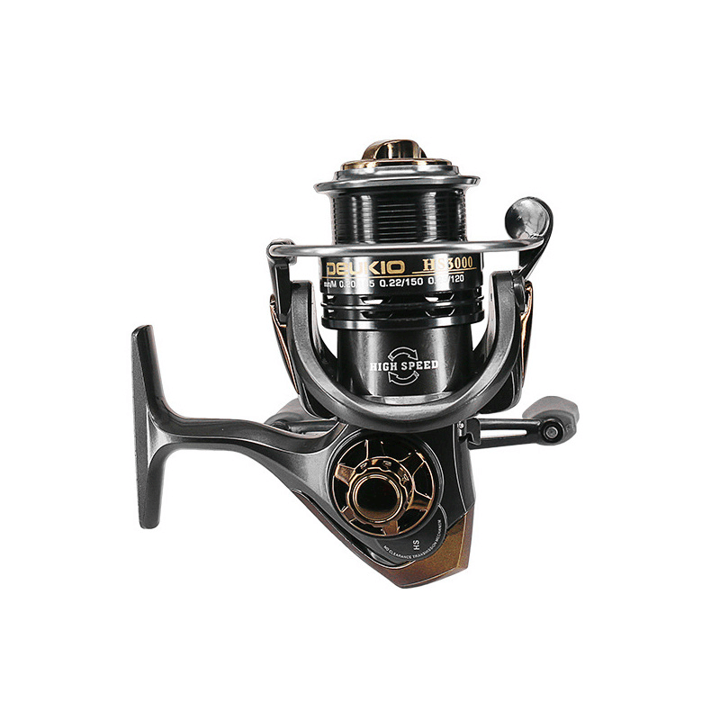 DEUKIO 7.1:1 Speed Ratio 5+1BB Double Grip Swing Arm Spinning Reel Fishing Reel Shallow Line Cup Metal Line Cup - MRSLM