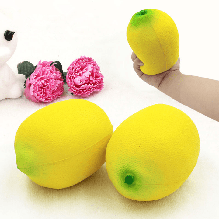 Squishy Yellow Lemon 12Cm Big Soft Slow Rising Fruit Collection Gift Decor Toy - MRSLM