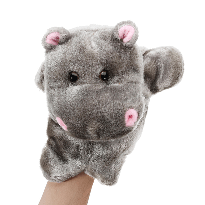 27Cm Baby Plush Toys Cute Cartoon Hippo Hand Puppet Baby Kids Doll Plush Toy Hand Puppets - MRSLM