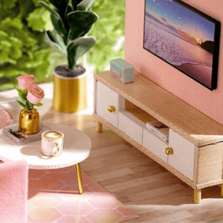 CUTE ROOM Warming Life Theme of DIY Assembled Doll House with Cover for Children Toys - MRSLM