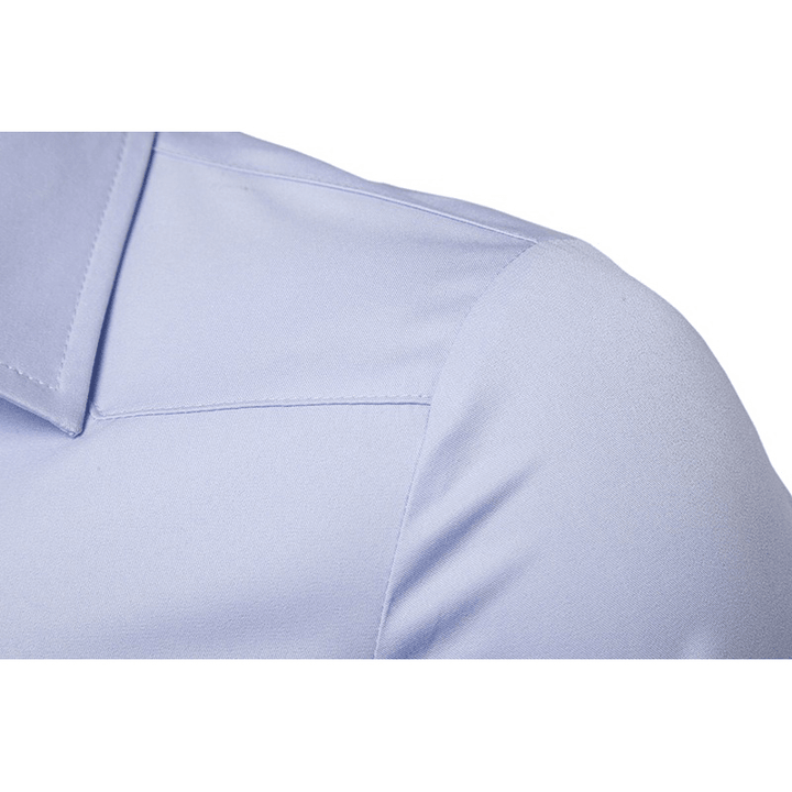 Men Solid Color Turn-Down Collar Shirts - MRSLM