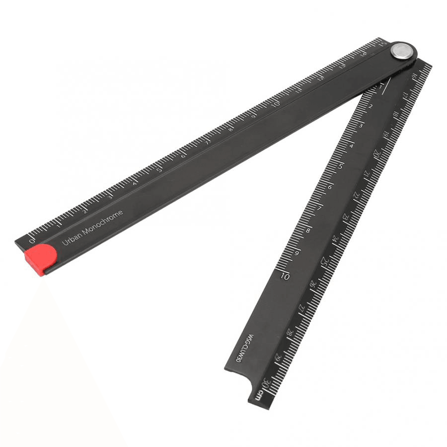 0-300Mm Portable Angle Ruler Aluminum Alloy Rulers Folding Aluminum Alloy Ruler Simple 90 Degree Folding Metal Stationery Ruler - MRSLM