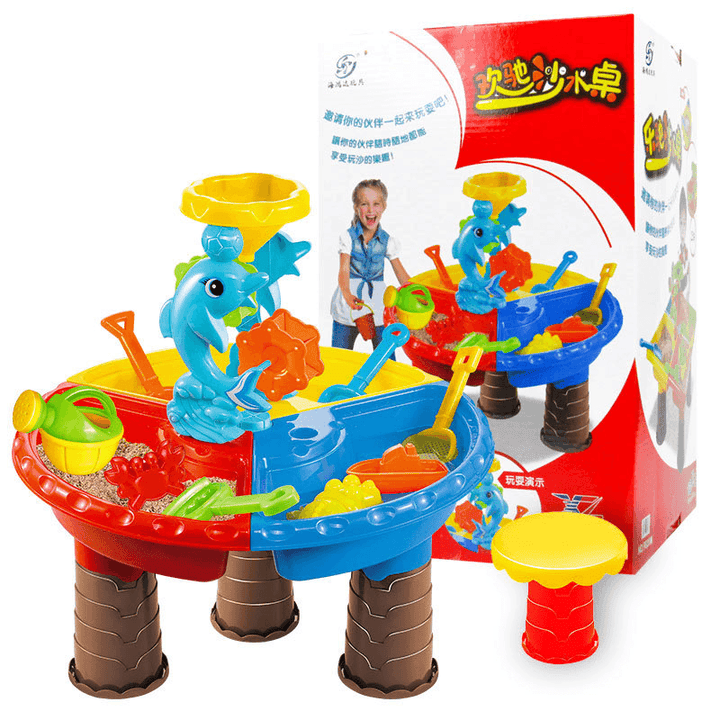 Children'S Boys Outdoor Large Beach Play Sand Table Set Girls Indoor Digging Sand and Water Toys and Equipment - MRSLM