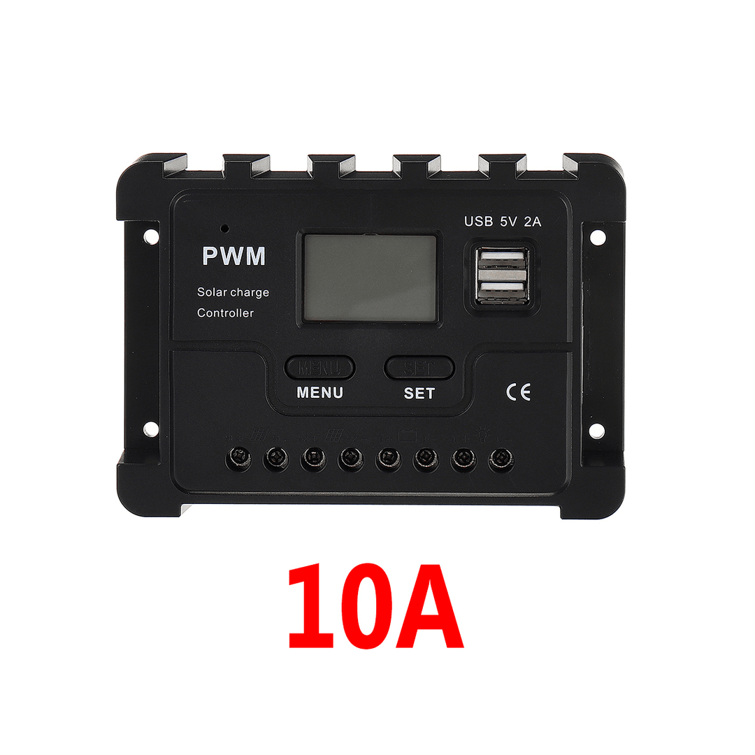 12V/24V Display PWM Solar Controller 10-30A Solar Charge Controller Dual USB IP30 Waterproof - MRSLM