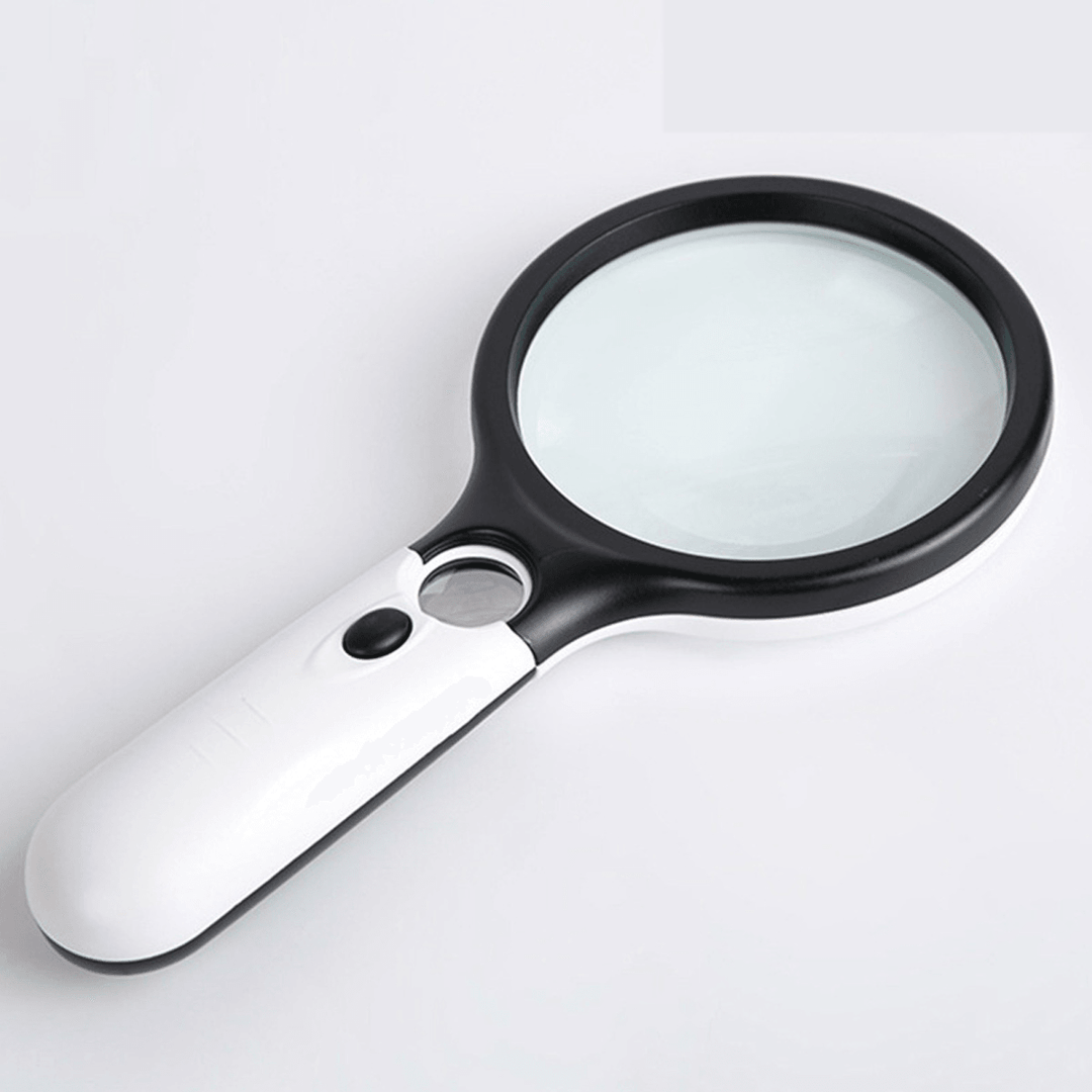 45X Handheld Magnifying Glass with 3 LED Light Magnifier Jewelry Loupe Lens - MRSLM