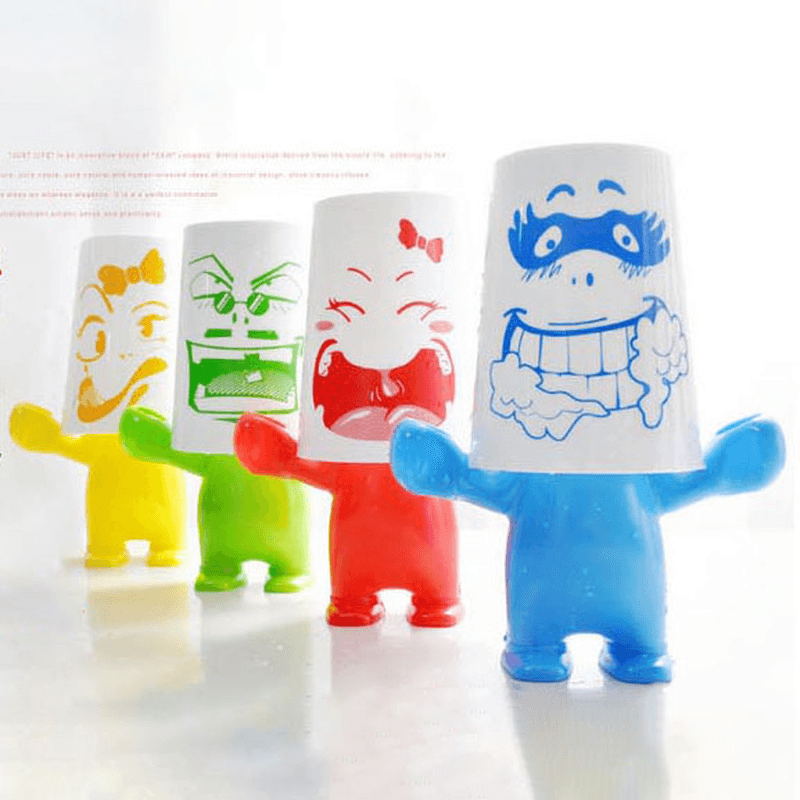 Cartoon Bathroom Storage Plastic Toothbrush Single Rack Toothbrush Holder Wash Gargle Cup - MRSLM