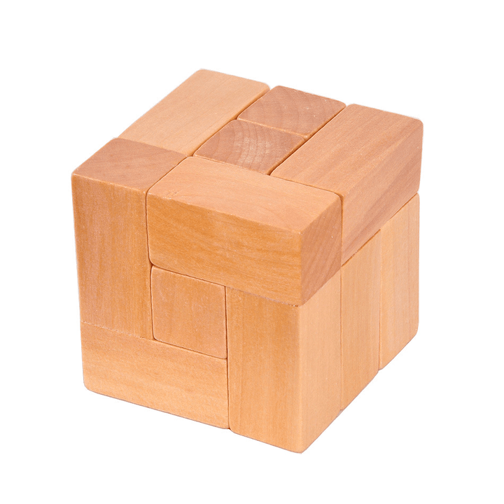 Adult Wooden Educational Toy Kongming Lock Seven Cubes - MRSLM