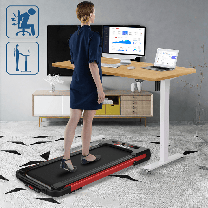 [USA Direct] FYC 2-In-1 Folding Treadmill 2.5 HP 1-12Km/H Electric Running Machine with Remote Control LED Display Walking Running Jogging for Home Office Loading 220Lbs - MRSLM