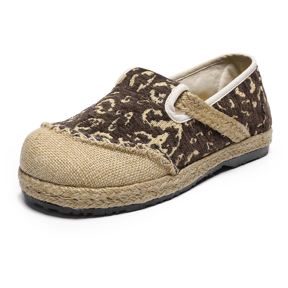 Women Linen Handmade Espadrille Comfy Wearable Casual Loafers - MRSLM